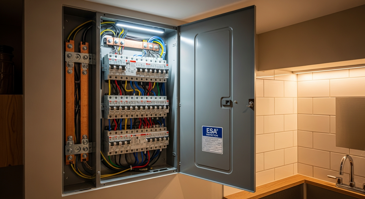 Final result of a electrical panel upgrade & installation project at a Brampton residence