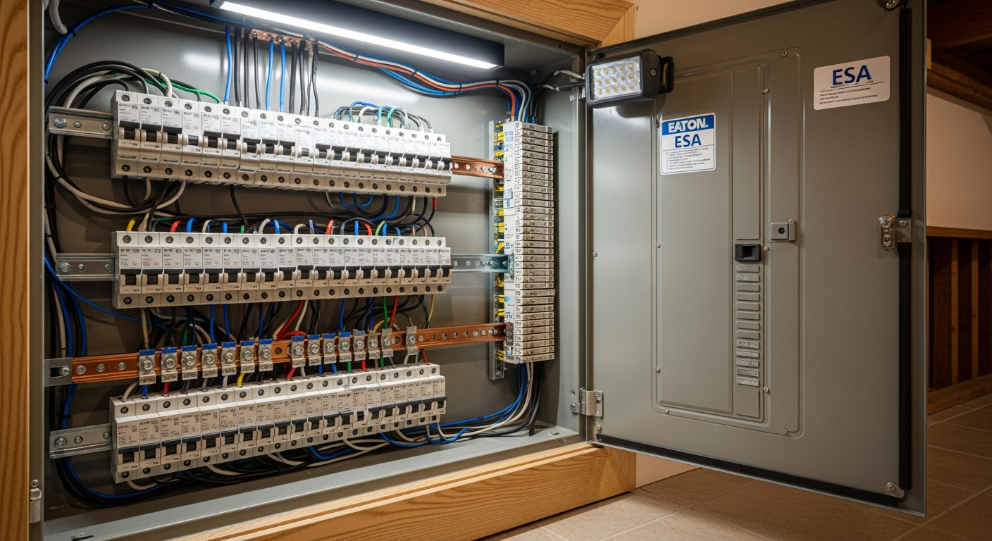 Editorial detail of a King City electrical panel upgrade & installation install — visible quality finish