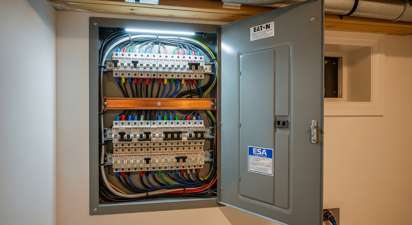 Recently completed electrical panel upgrade & installation renovation in a Markham home