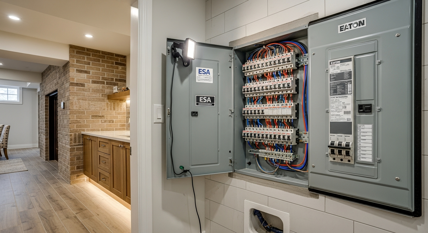 Final result of a electrical panel upgrade & installation project at a Stouffville residence