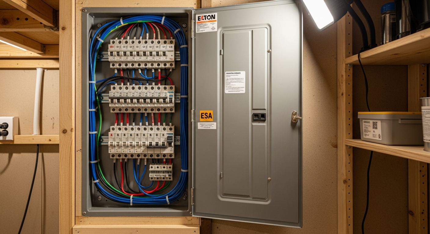 Editorial detail of a Vaughan electrical panel upgrade & installation install — visible quality finish