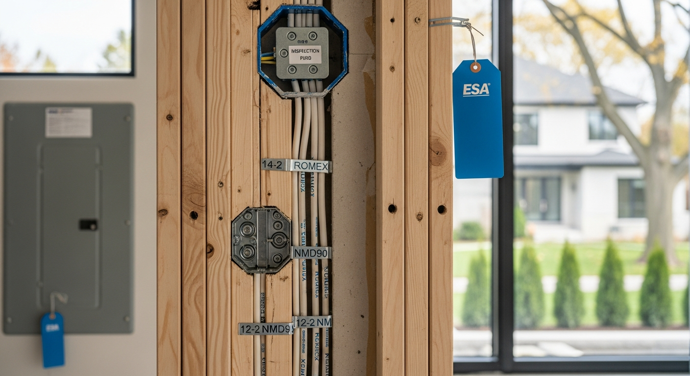 Editorial detail of a Markham electrical wiring & rewiring install — visible quality finish