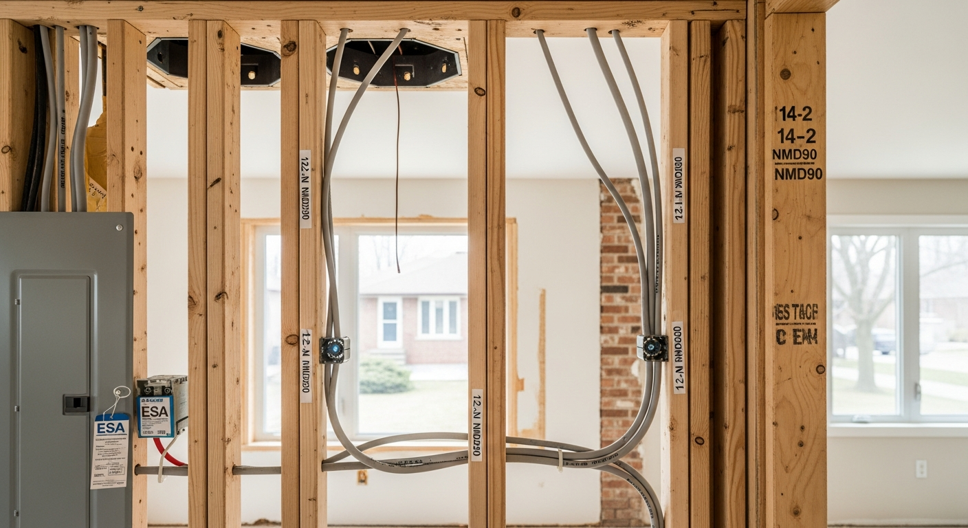 Professional electrical wiring & rewiring project completed by RenoHouse in Pickering — quality workmanship guaranteed
