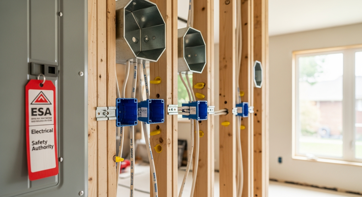 Editorial detail of a Scarborough electrical wiring & rewiring install — visible quality finish