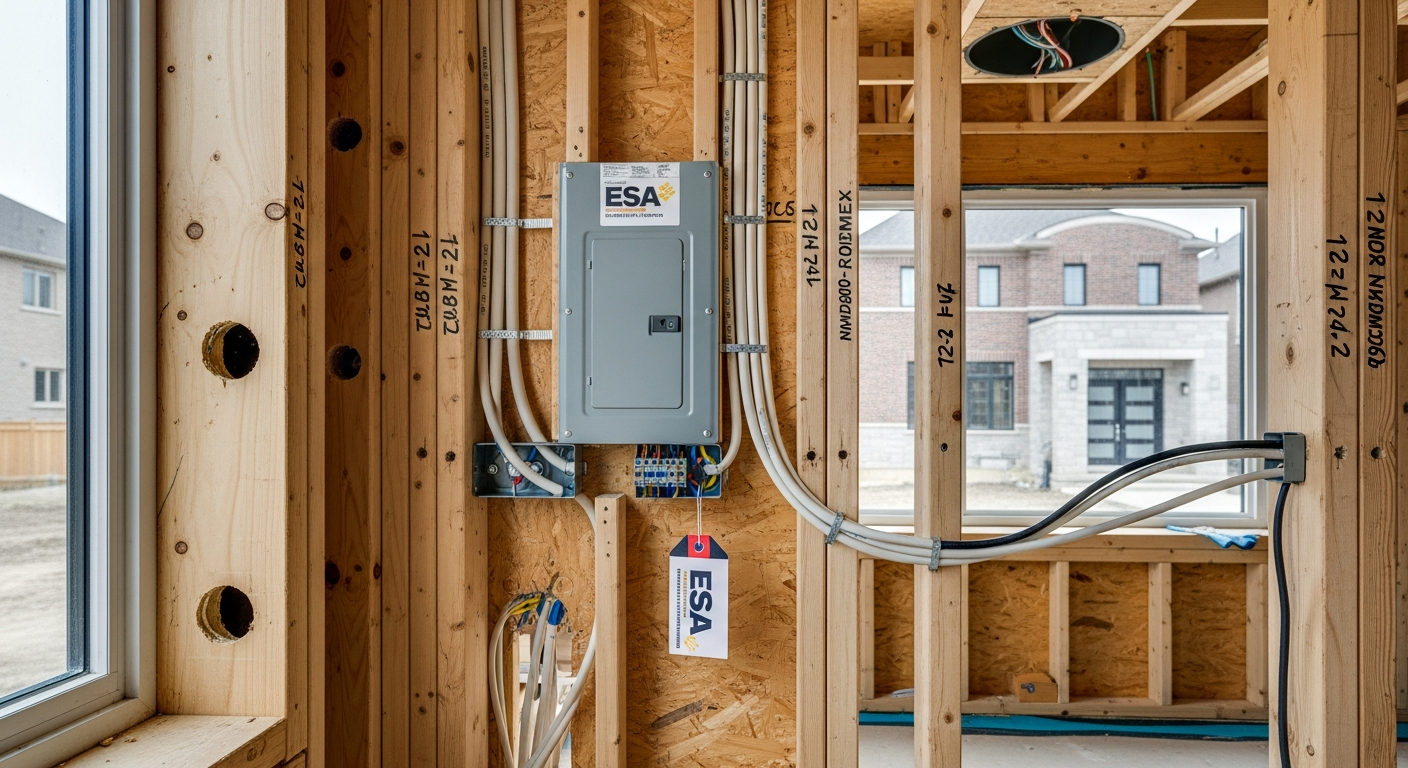 On-site electrical wiring & rewiring install detail at a Stouffville property