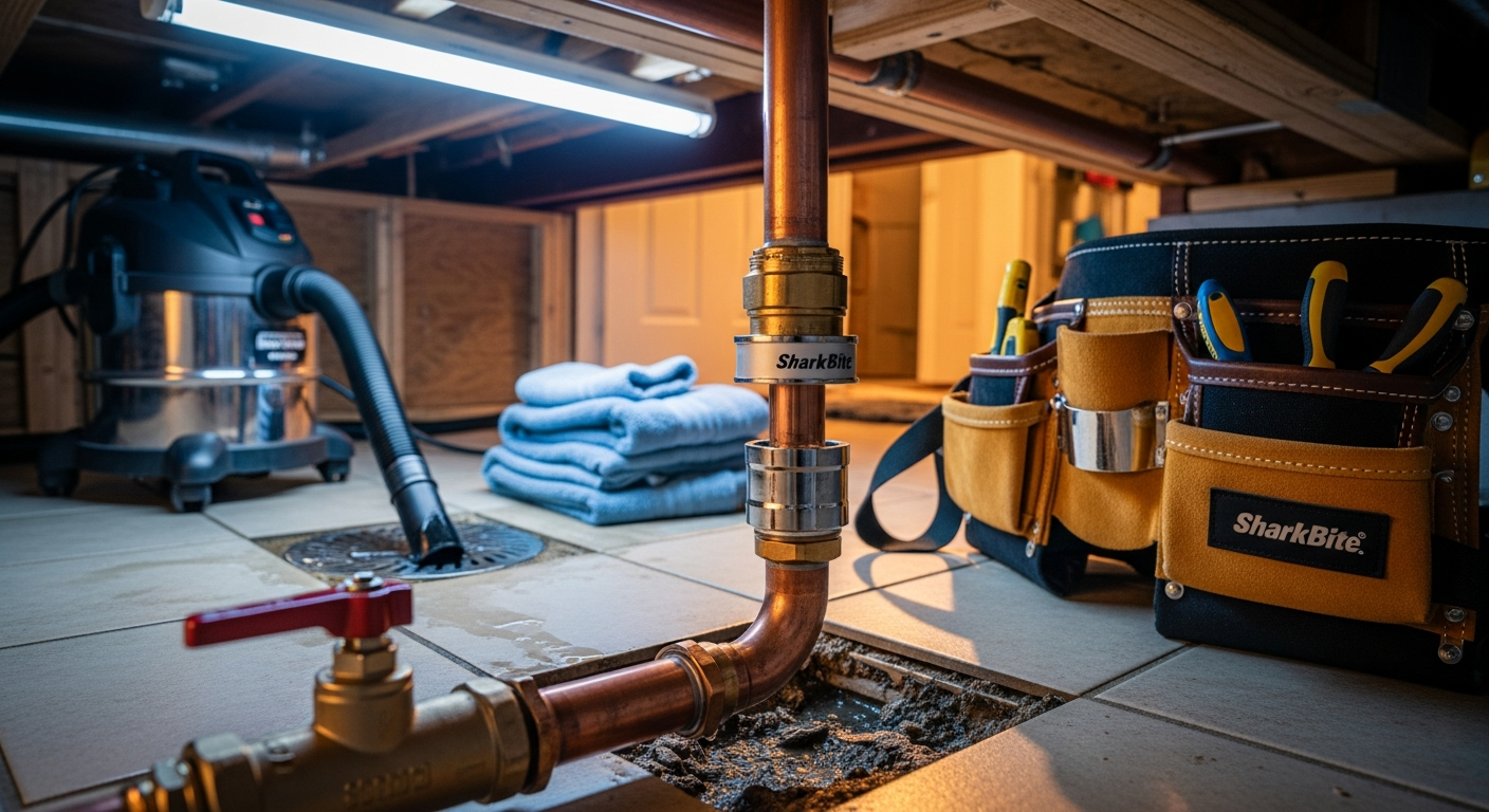 Completed emergency plumbing work showcasing finishing details in Brock