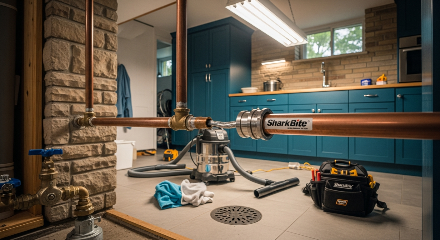 Recently completed emergency plumbing renovation in a Burlington home