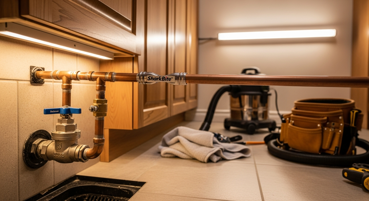 Emergency Plumbing portfolio close-up from a Georgetown renovation by RenoHouse