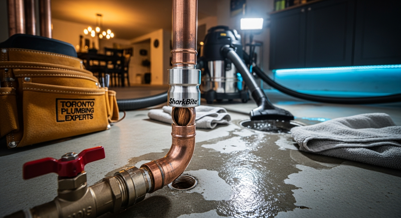 Emergency Plumbing portfolio close-up from a Stouffville renovation by RenoHouse