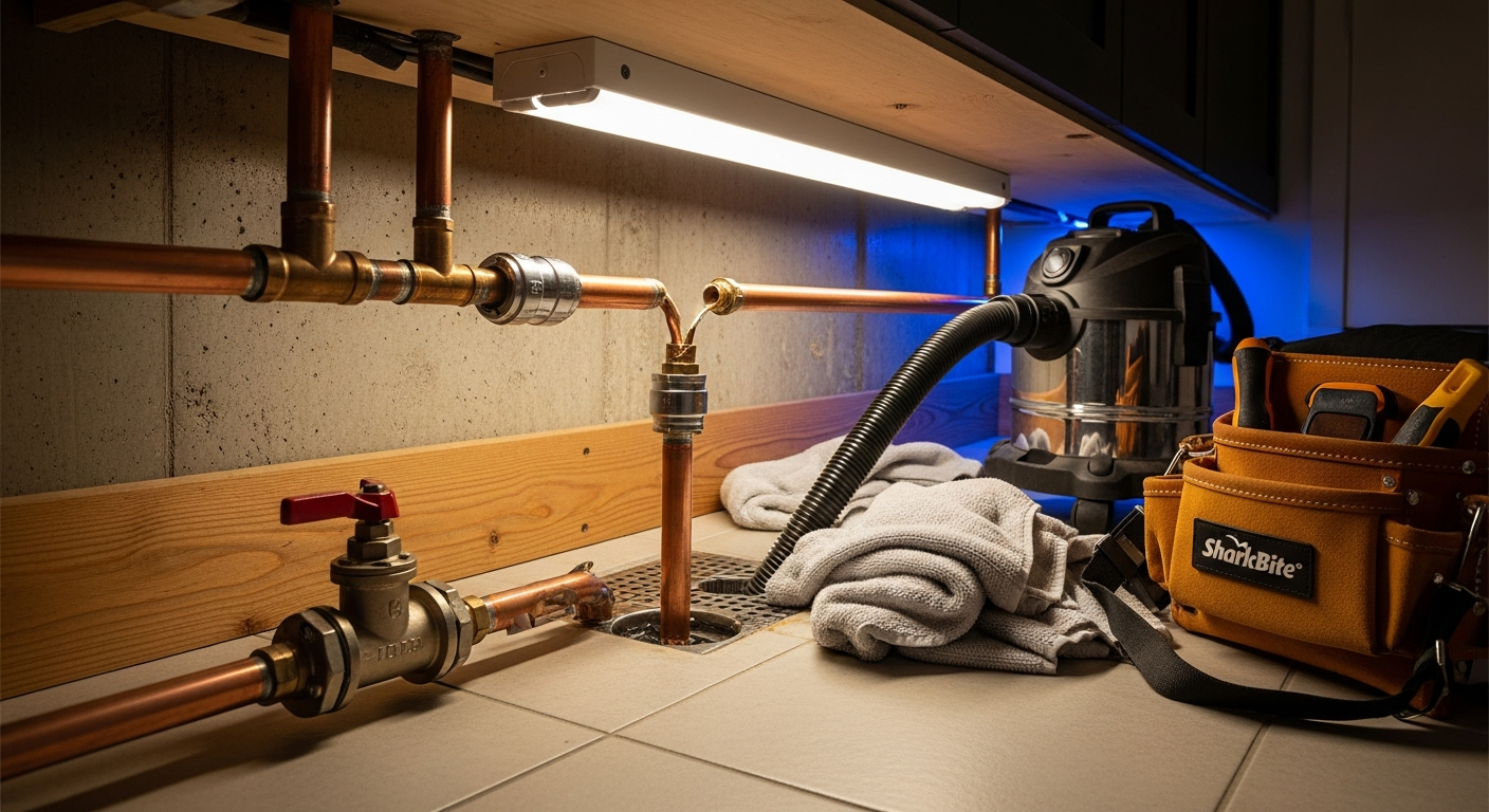On-site emergency plumbing install detail at a Toronto property