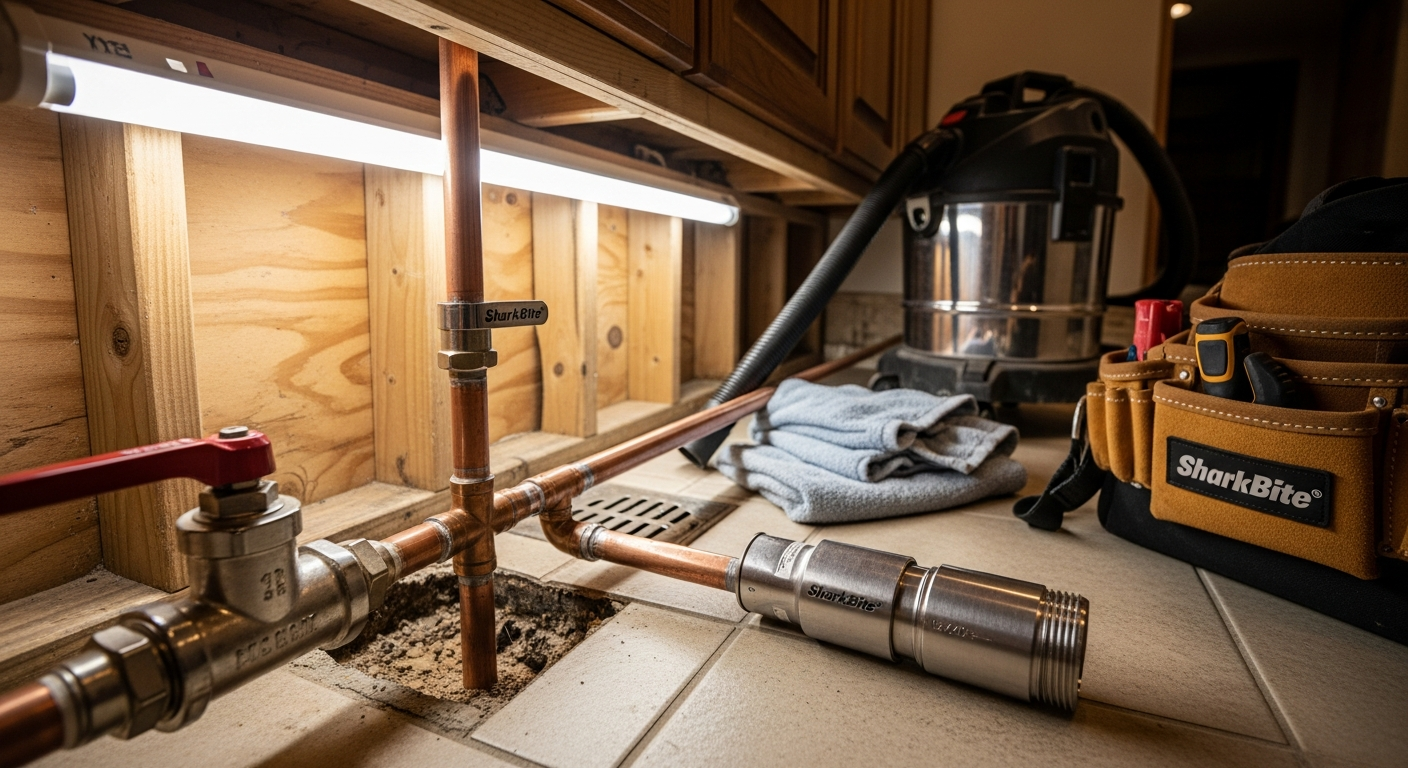 On-site emergency plumbing install detail at a Whitby property