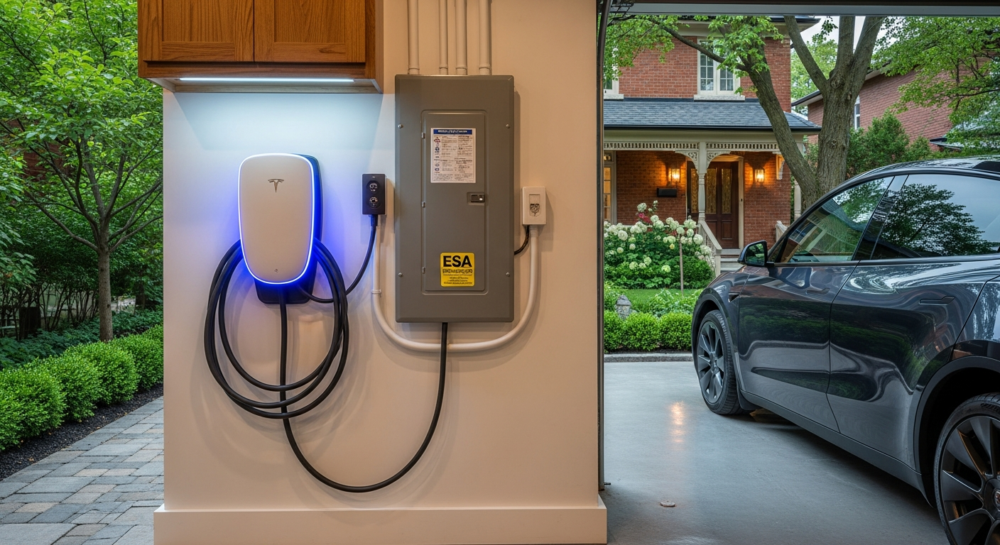 EV Charger Installation portfolio close-up from a Georgetown renovation by RenoHouse