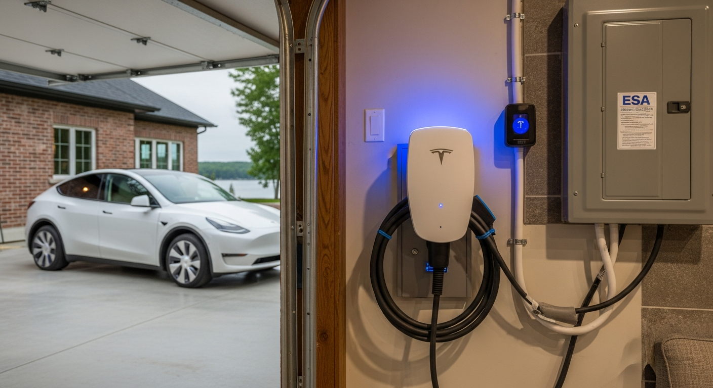 Recent Scugog-area ev charger installation project — professional finish detail
