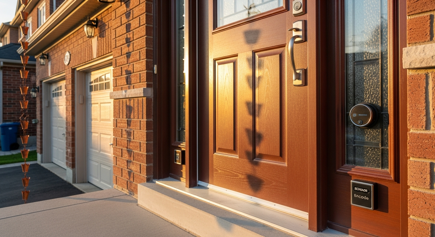 Exterior Door Installation portfolio close-up from a Ajax renovation by RenoHouse
