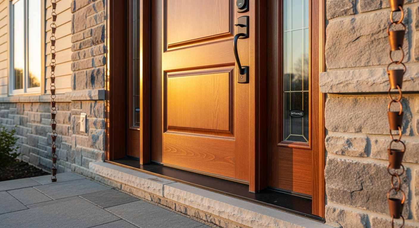 Exterior Door Installation portfolio close-up from a Caledon renovation by RenoHouse