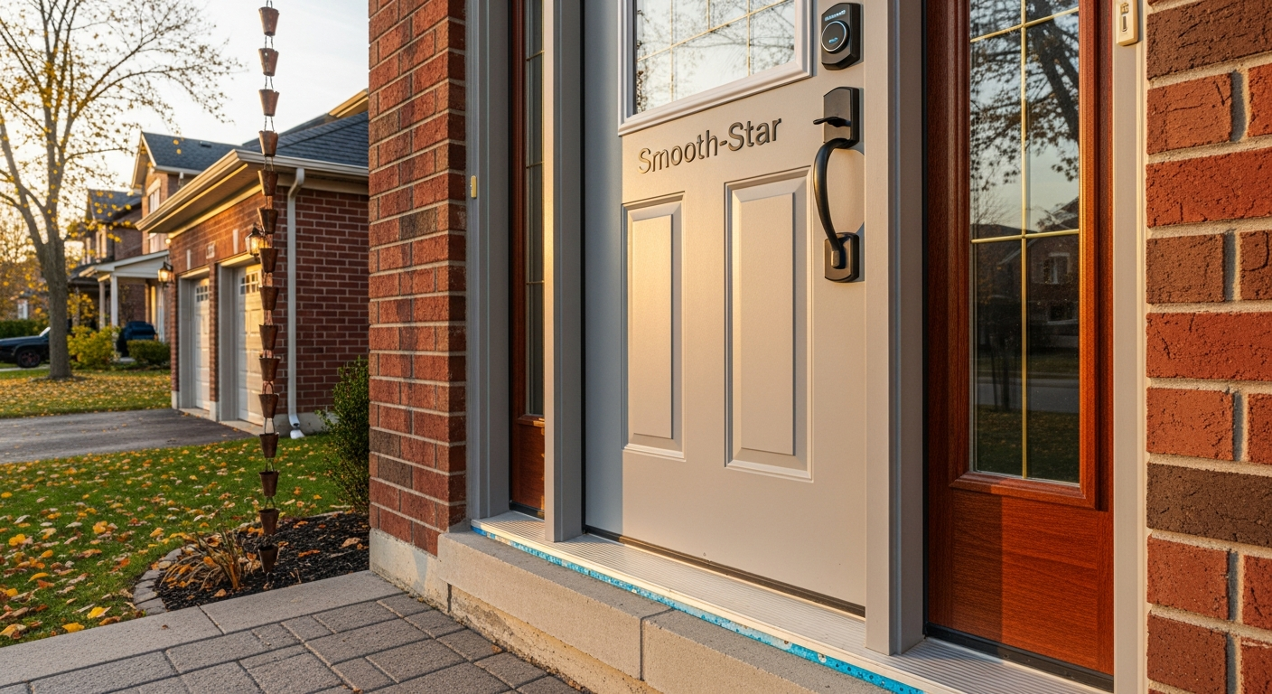 Clarington exterior door installation portfolio sample — finished by licensed RenoHouse crew