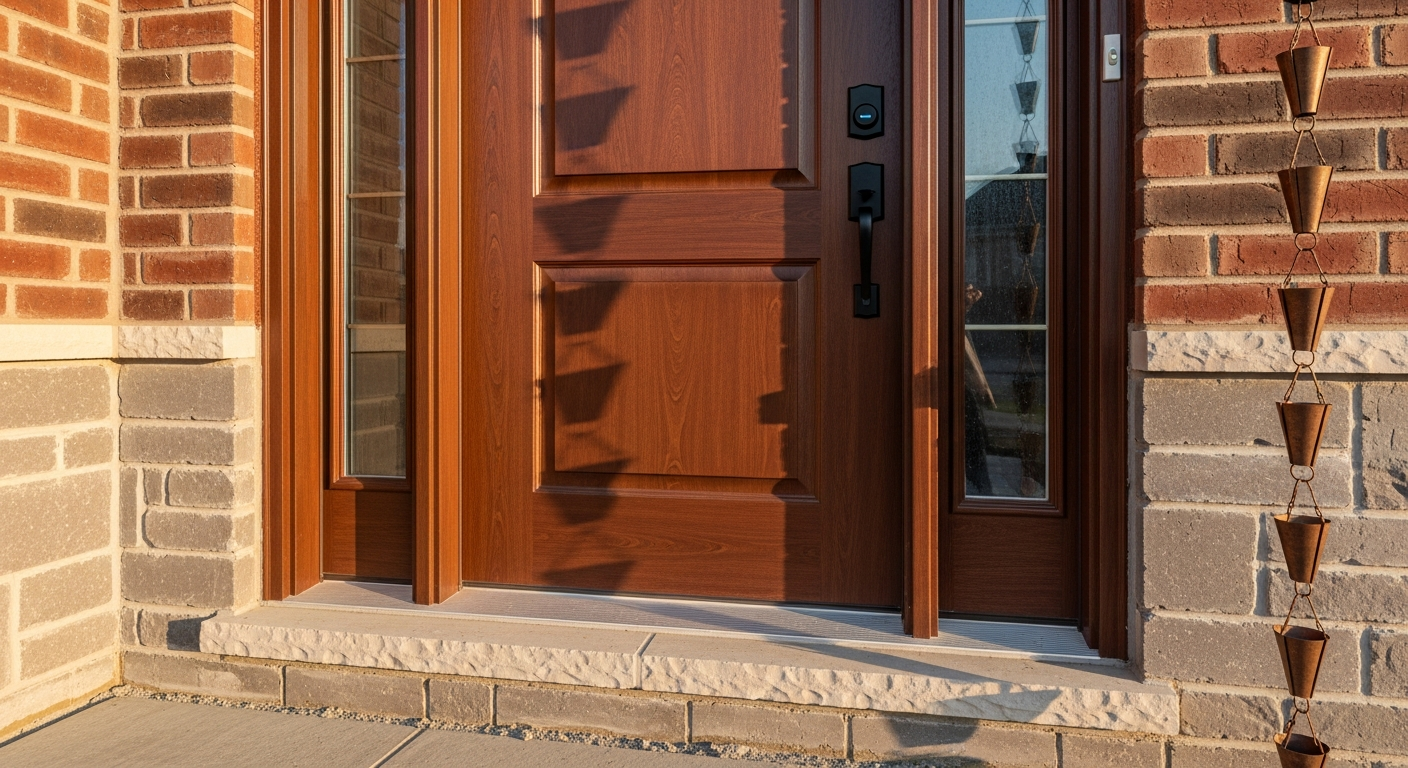 Exterior Door Installation portfolio close-up from a East Gwillimbury renovation by RenoHouse