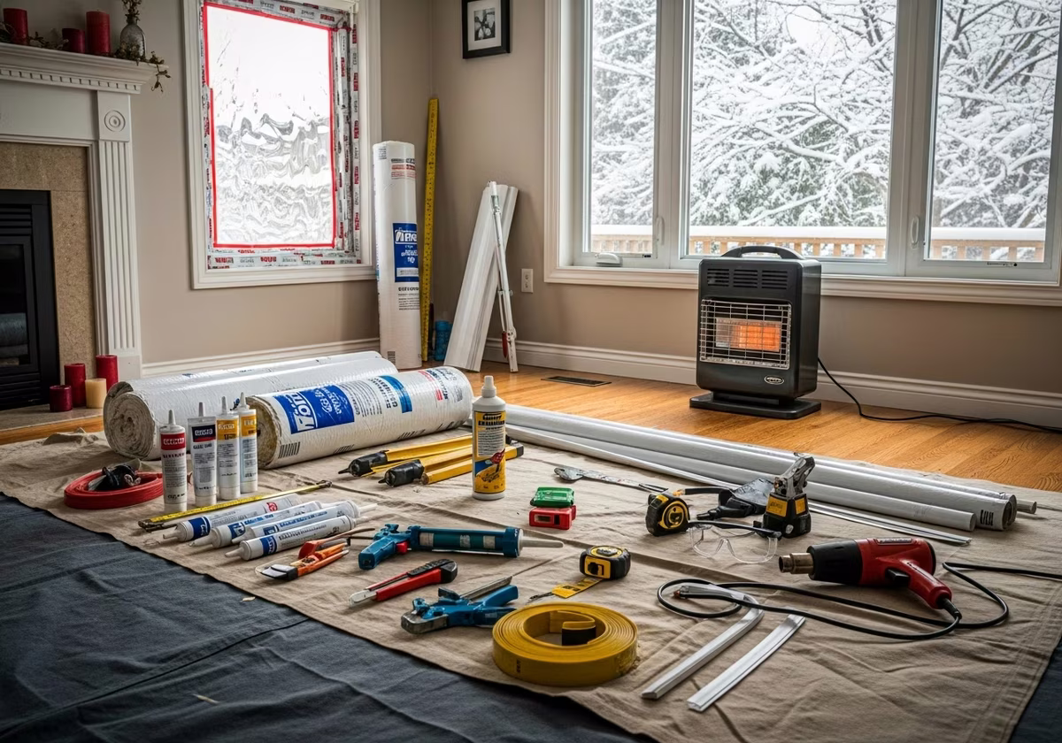 Home Winterization Services tools and materials staged in Toronto home