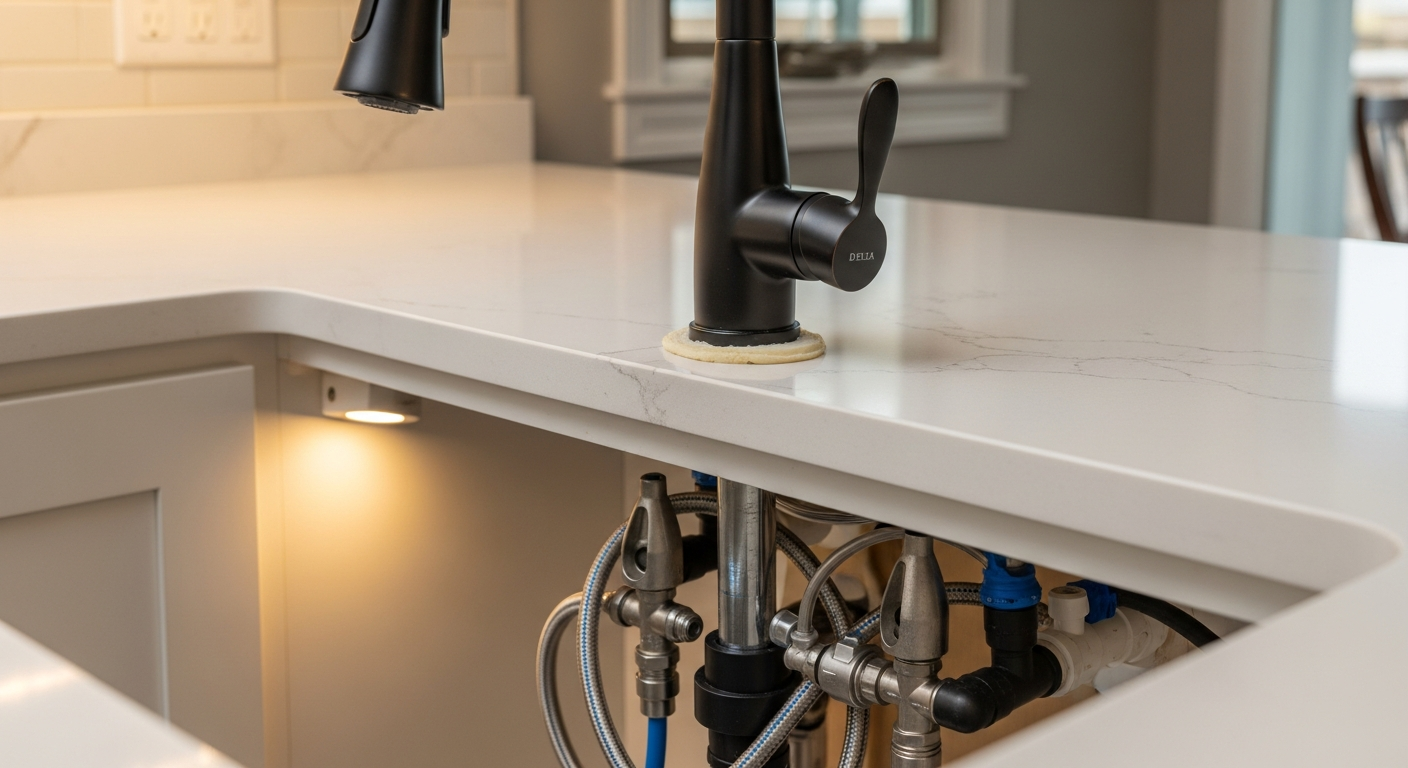 Final result of a faucet installation & repair project at a Ajax residence