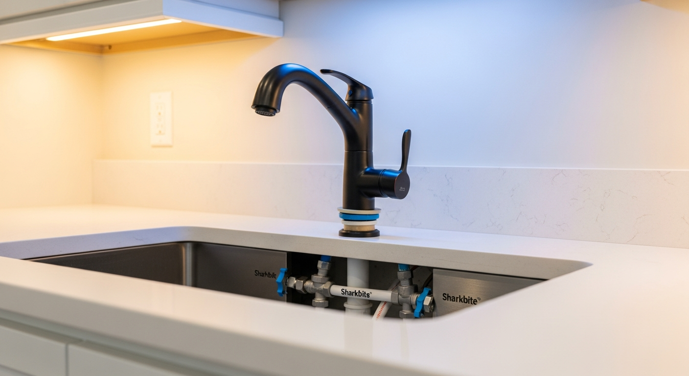 Completed faucet installation & repair work showcasing finishing details in Milton
