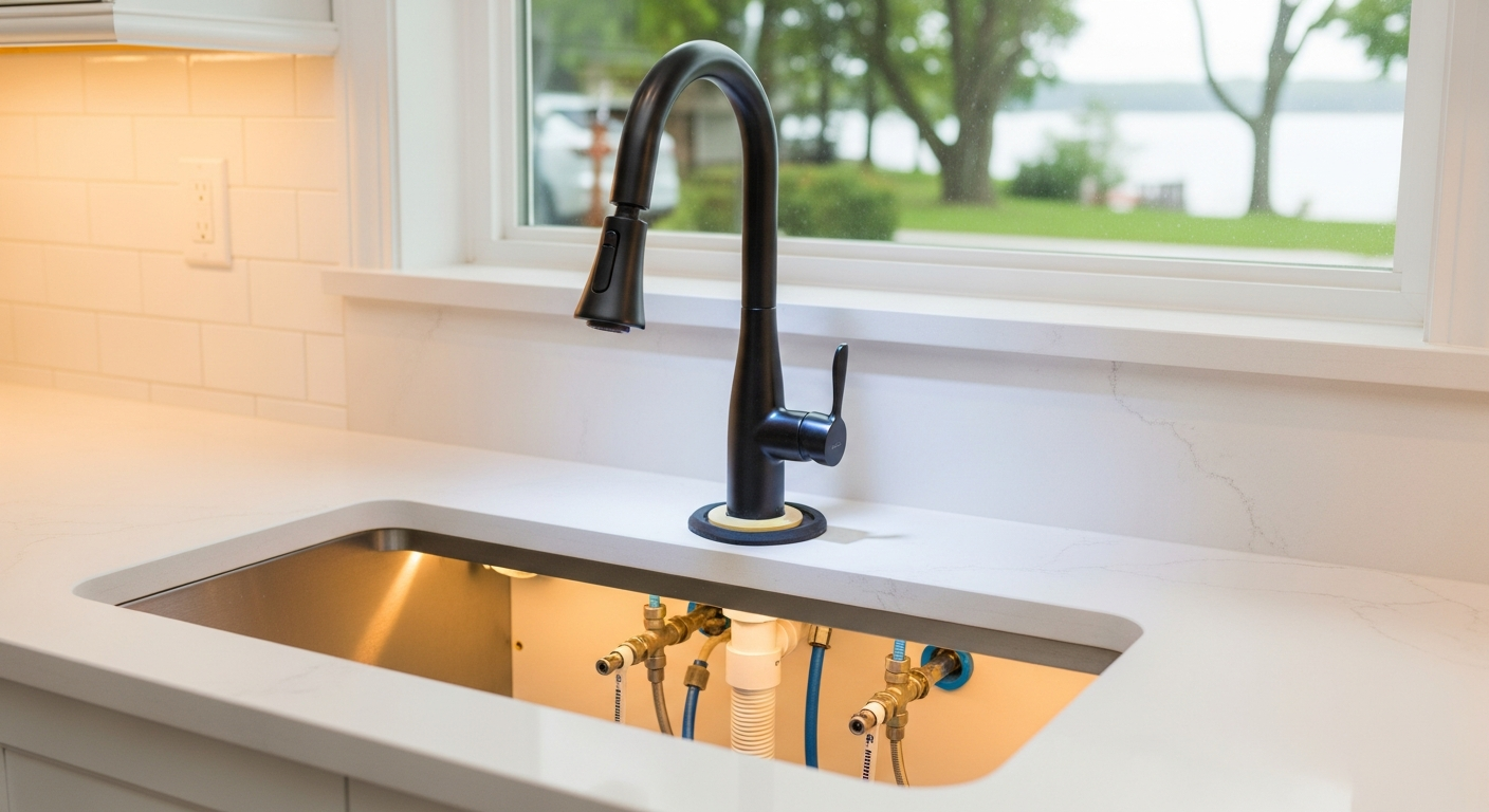 On-site faucet installation & repair install detail at a Mississauga property