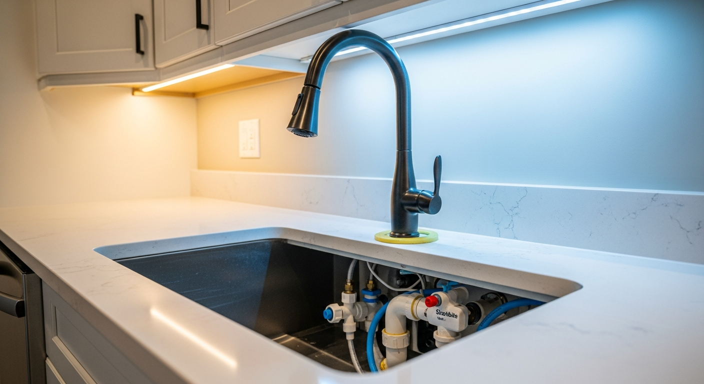 Editorial detail of a Oakville faucet installation & repair install — visible quality finish