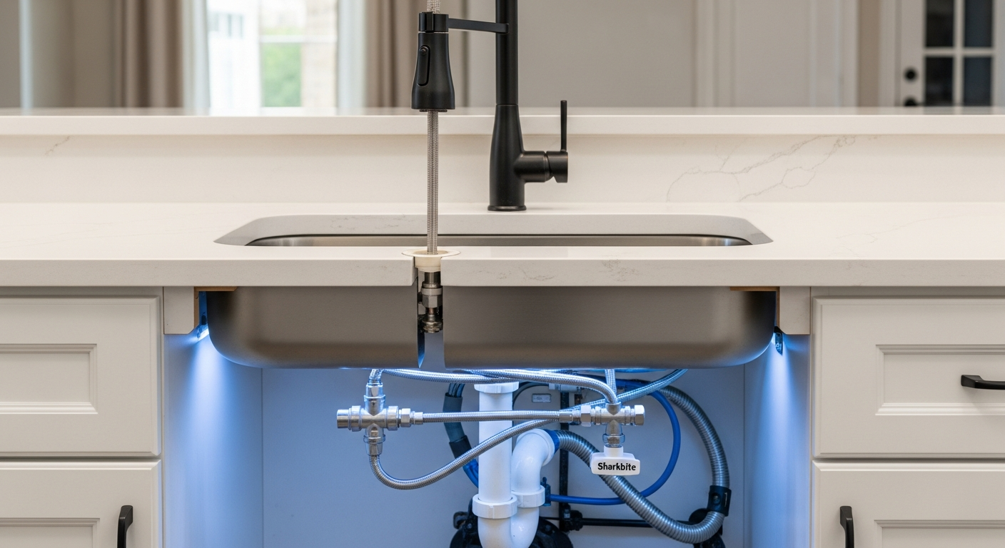 Editorial detail of a Stouffville faucet installation & repair install — visible quality finish