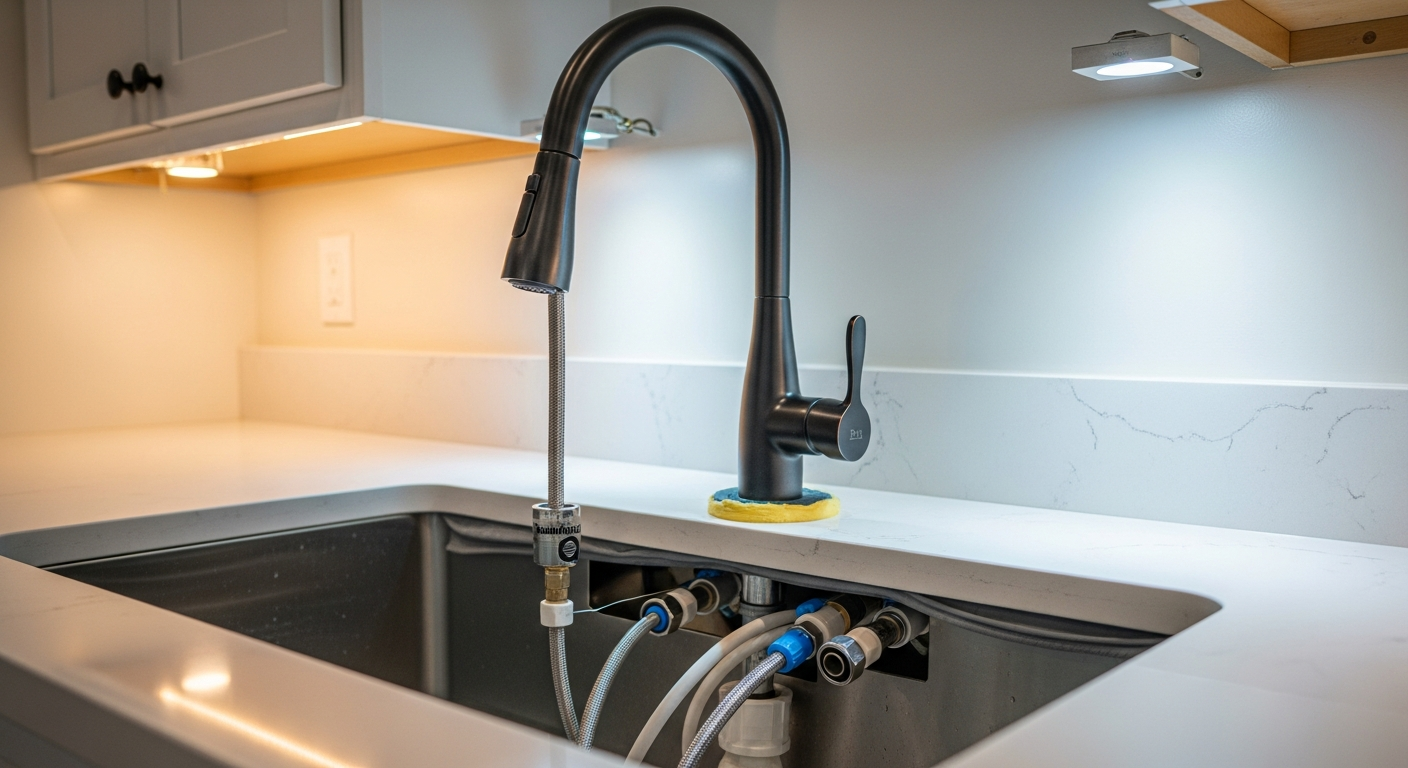 Final result of a faucet installation & repair project at a Uxbridge residence