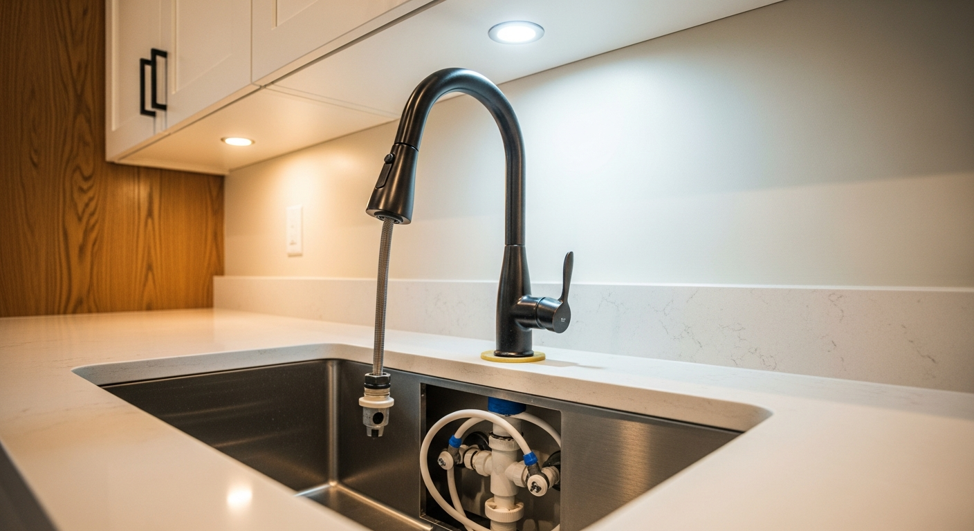 Faucet Installation & Repair portfolio close-up from a Whitby renovation by RenoHouse