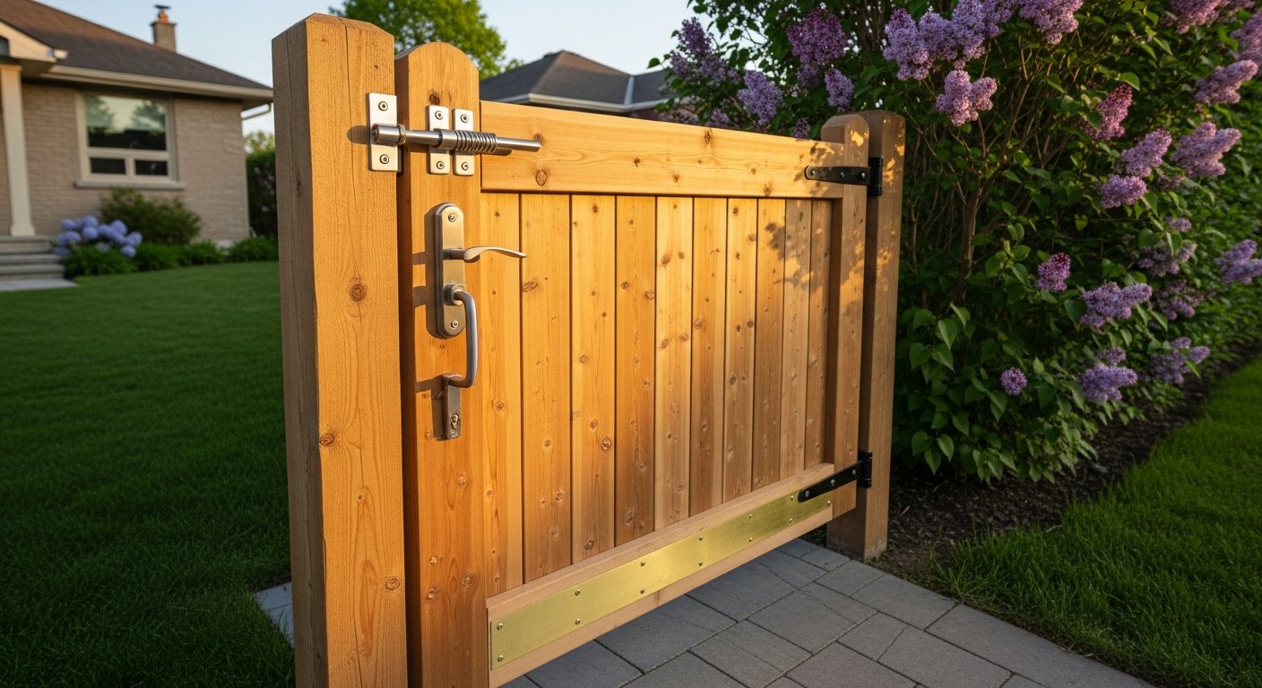Fence Gate Installation & Repair portfolio close-up from a Mississauga renovation by RenoHouse