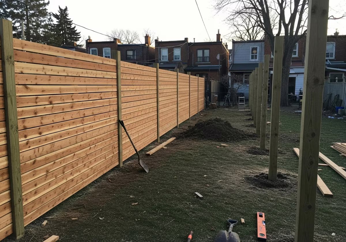 Close-up detail of professionally completed fence installation showing craftsmanship and finish quality
