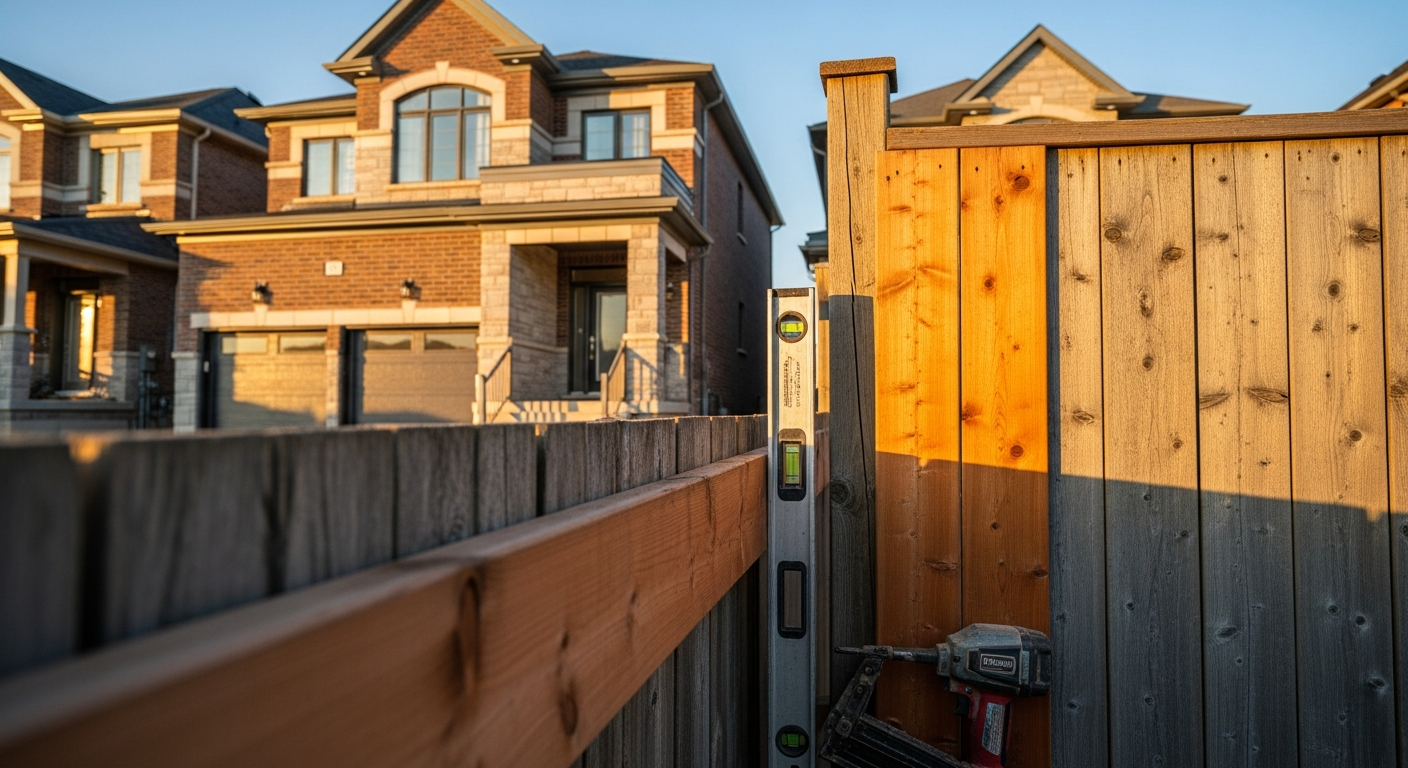 Final result of a fence repair & installation project at a Milton residence