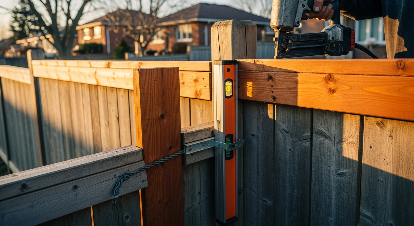 Recent Oshawa-area fence repair & installation project — professional finish detail