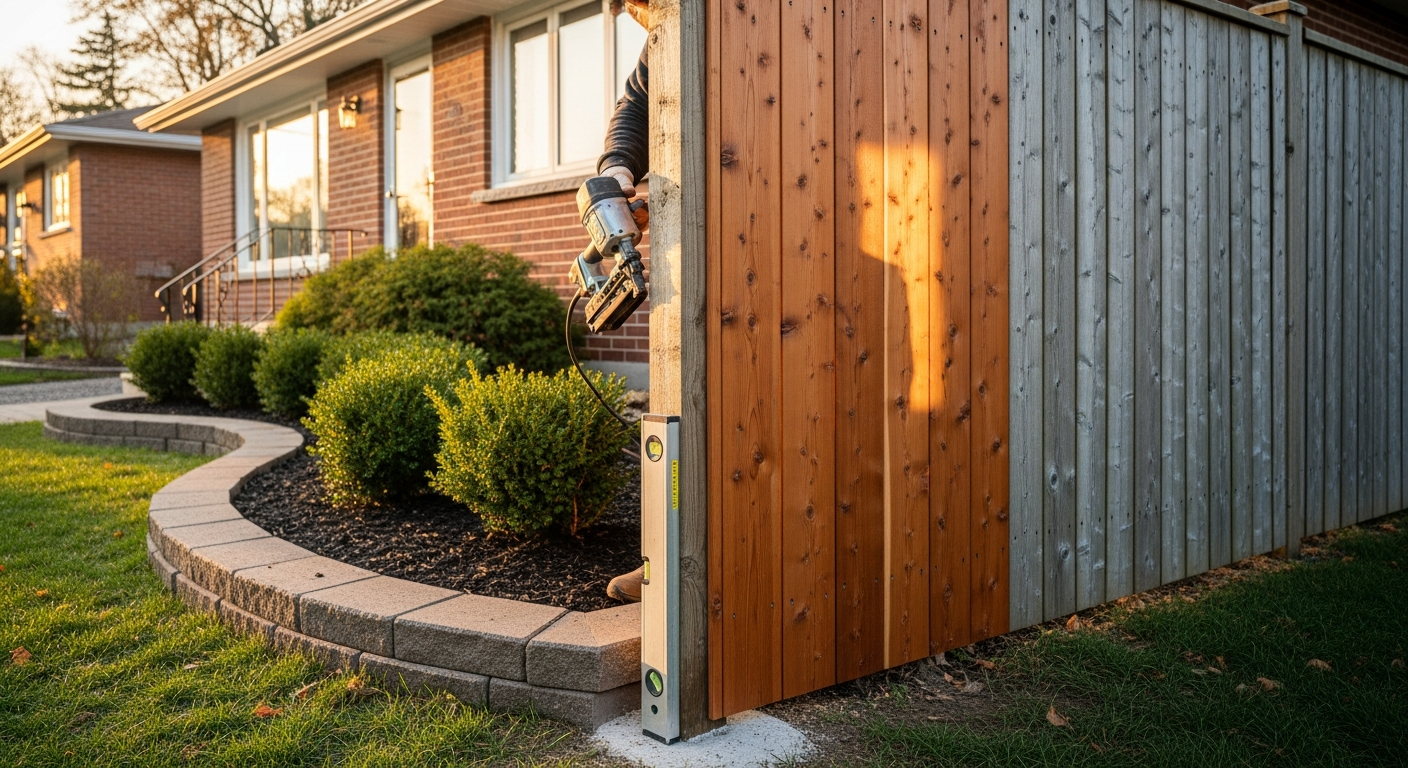 Final result of a fence repair & installation project at a Scarborough residence