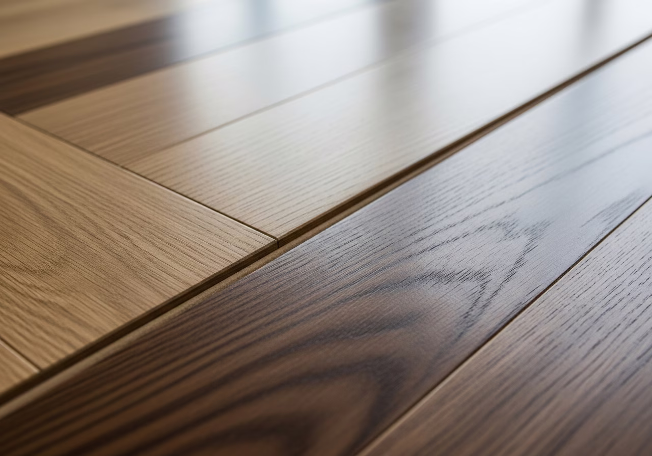 Finished detail close-up for flooring installation in Vaughan