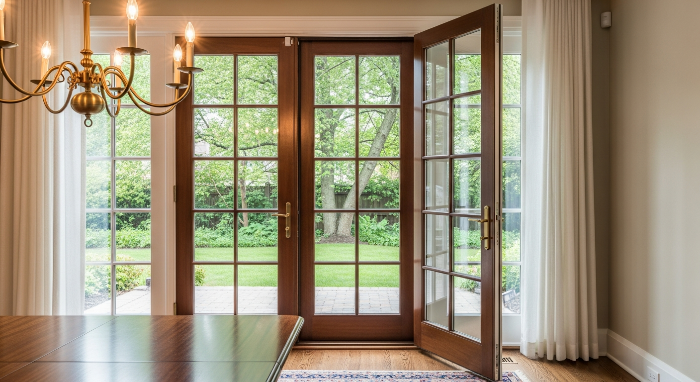 French Door Installation portfolio close-up from a Aurora renovation by RenoHouse