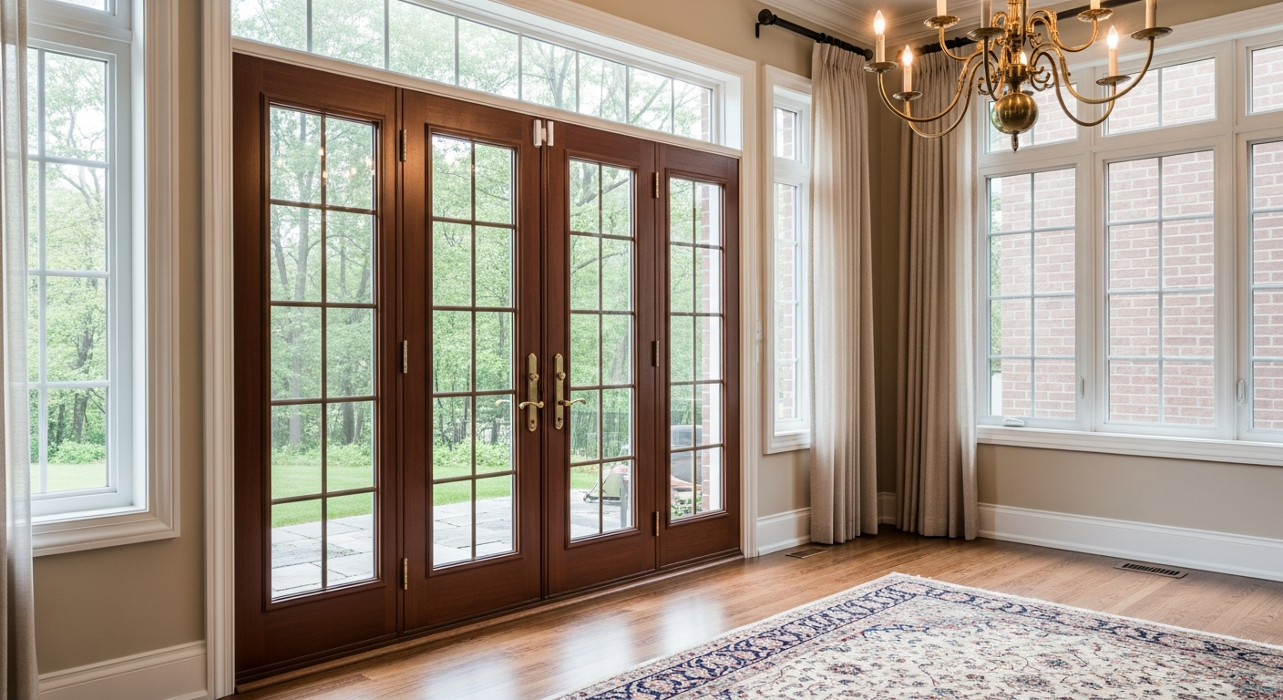 French Door Installation portfolio close-up from a East Gwillimbury renovation by RenoHouse
