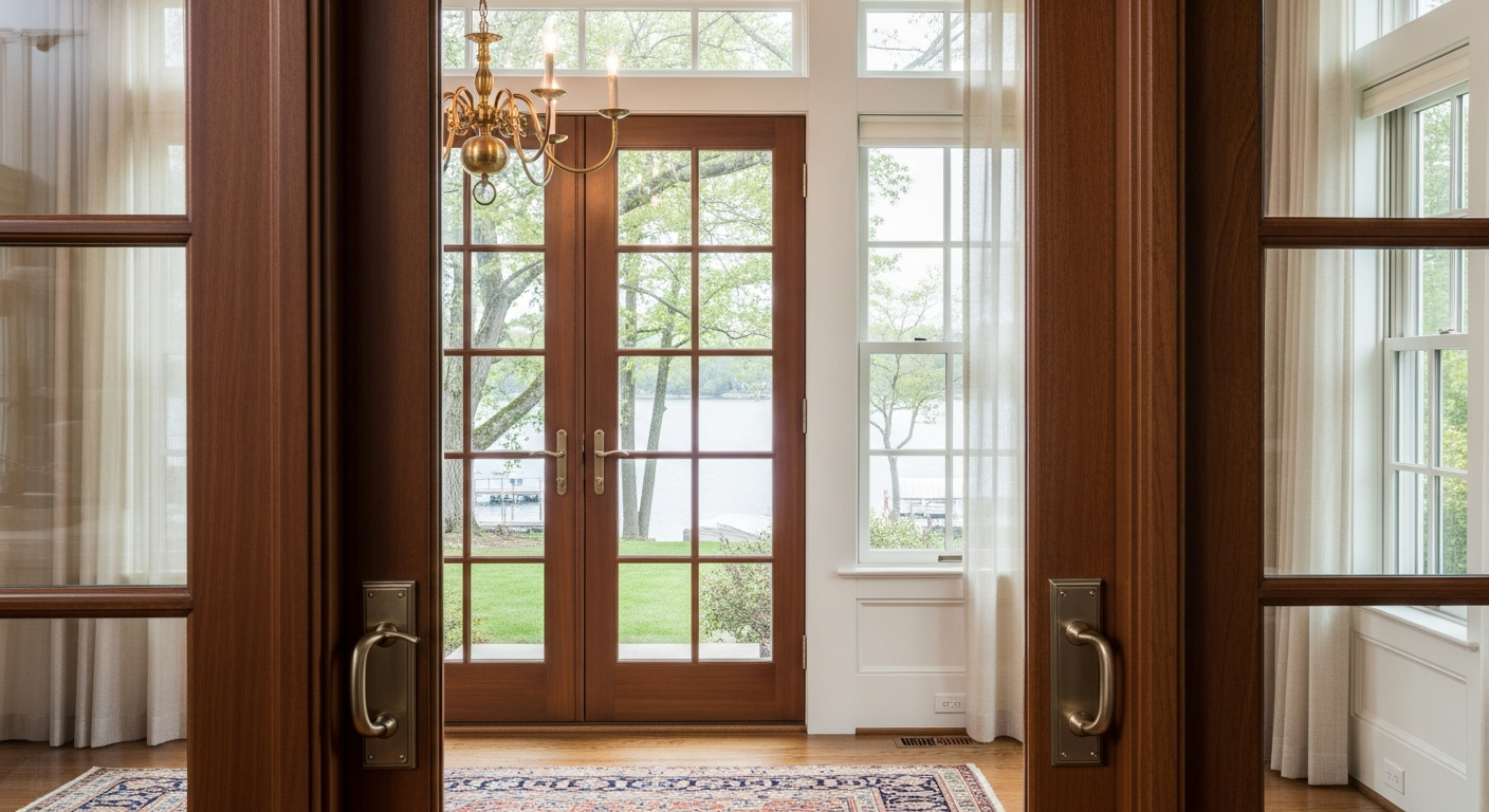 On-site french door installation install detail at a Georgina property