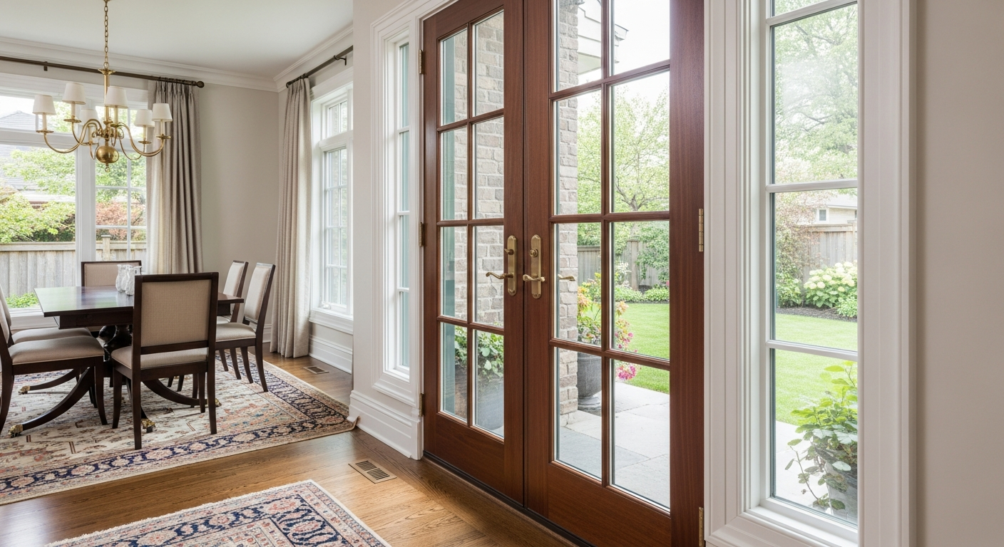 Recently completed french door installation renovation in a Richmond Hill home