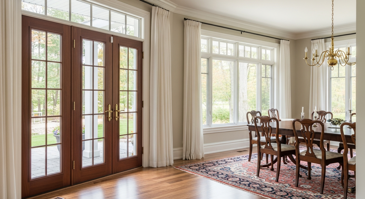 On-site french door installation install detail at a Scugog property