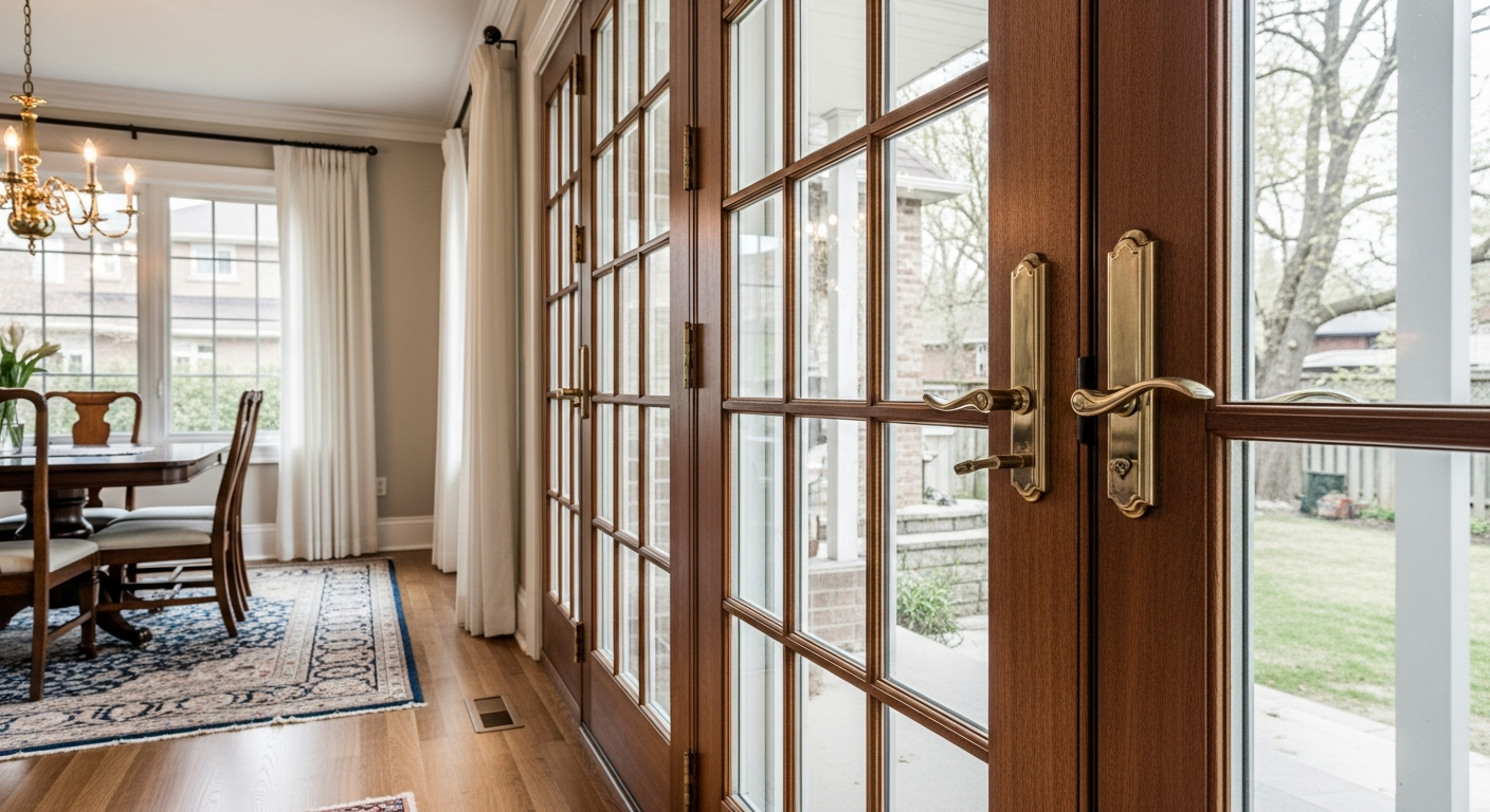 Whitby french door installation portfolio sample — finished by licensed RenoHouse crew