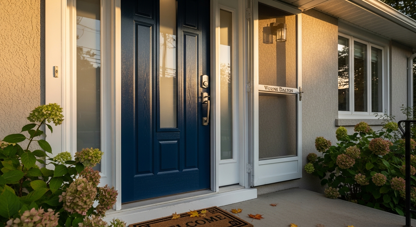 Final result of a front door replacement project at a King City residence