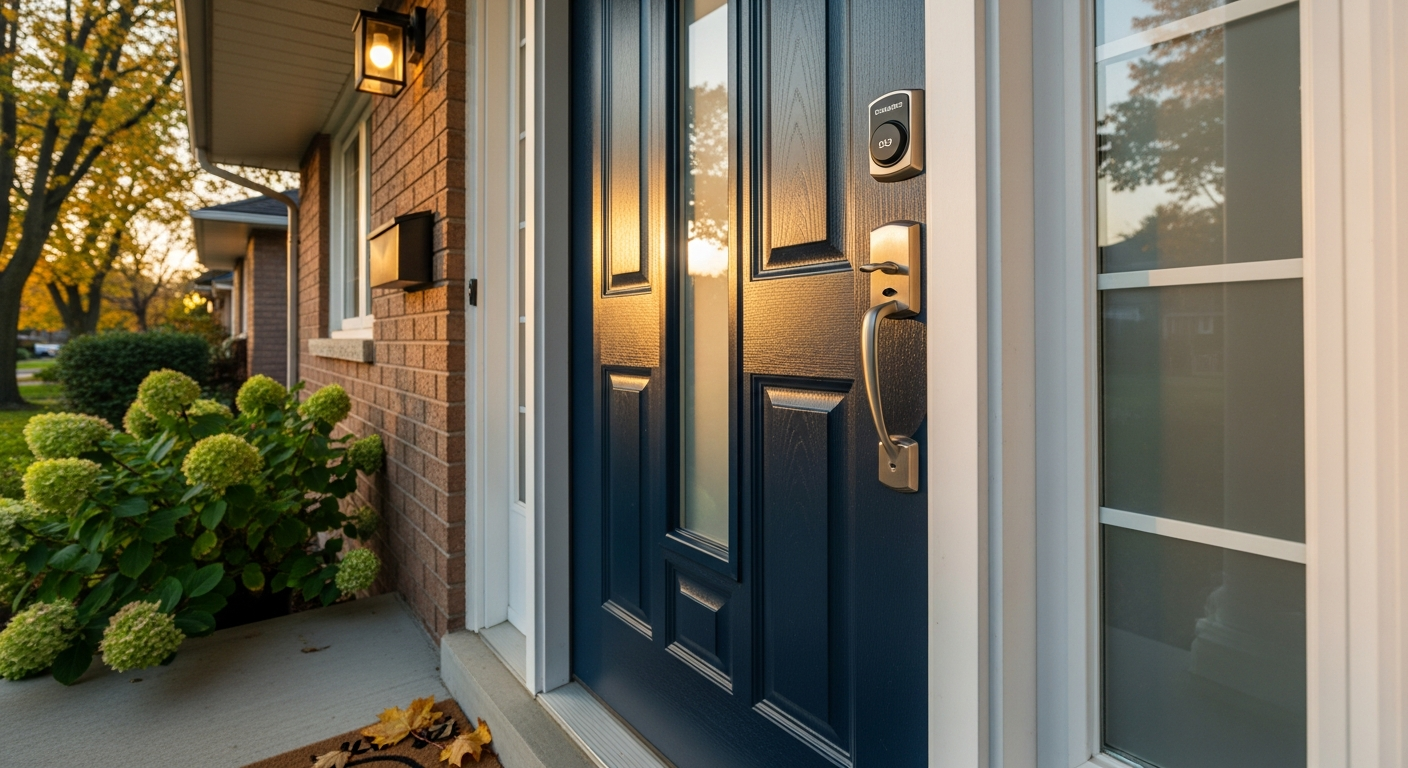 Recent Pickering-area front door replacement project — professional finish detail