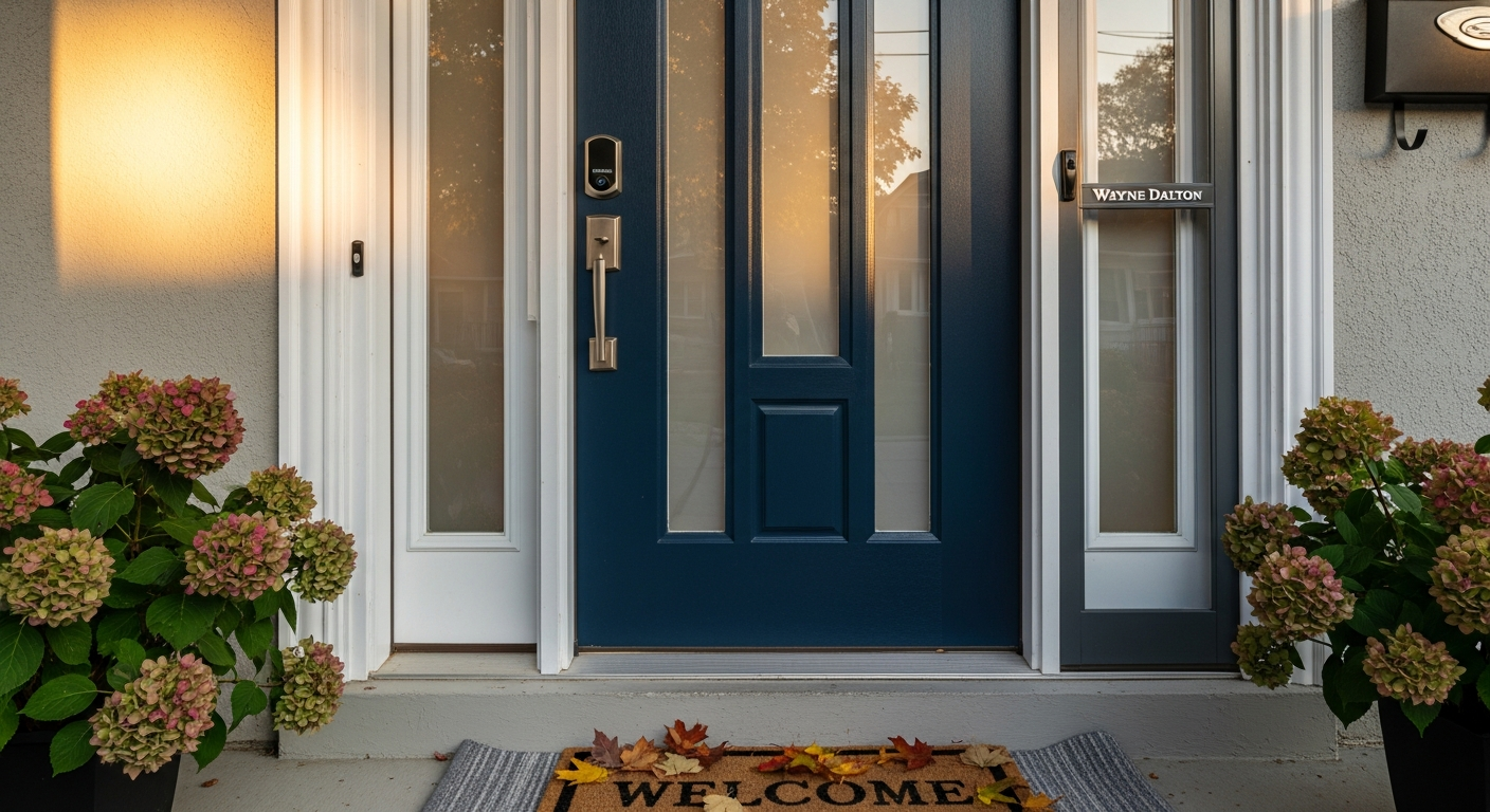 Recently completed front door replacement renovation in a Scugog home