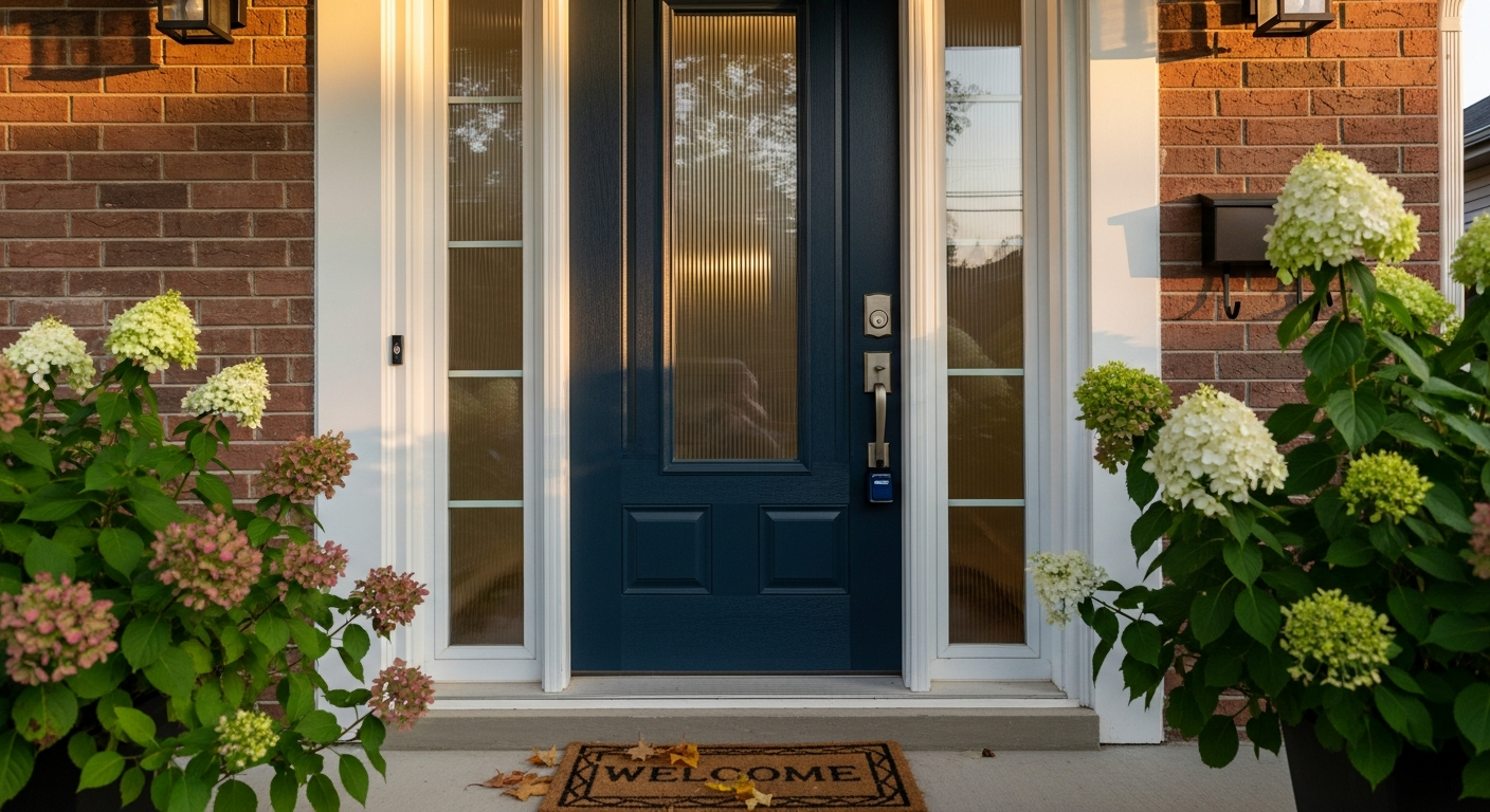 Front Door Replacement portfolio close-up from a Stouffville renovation by RenoHouse