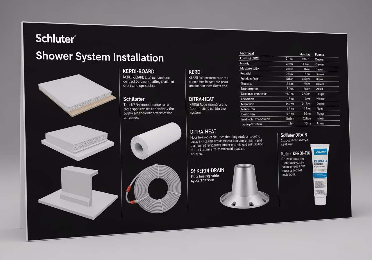 Schluter Shower System Installation brand and material comparison