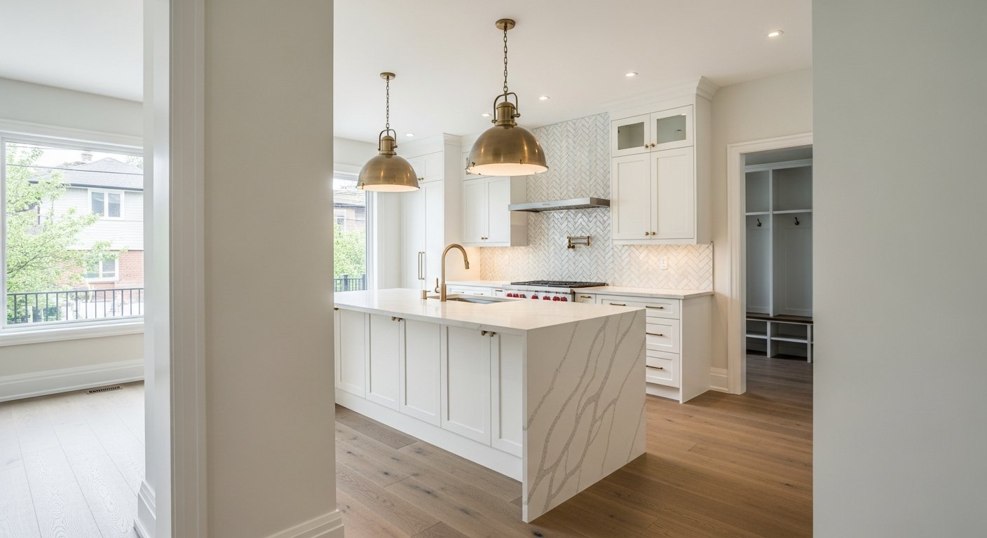 Detail view of a full home renovation job finished in Etobicoke — expert craftsmanship