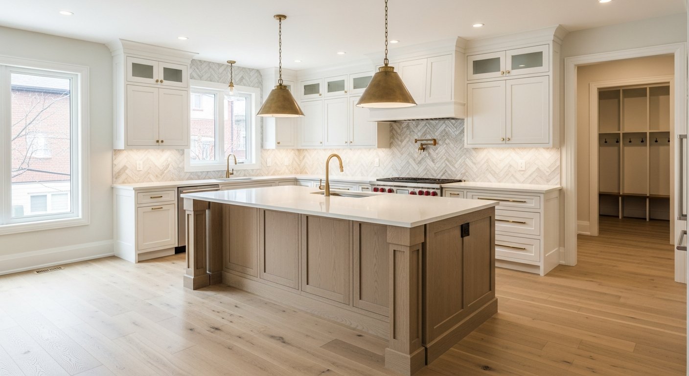 Close-up of professional full home renovation work delivered in Mississauga