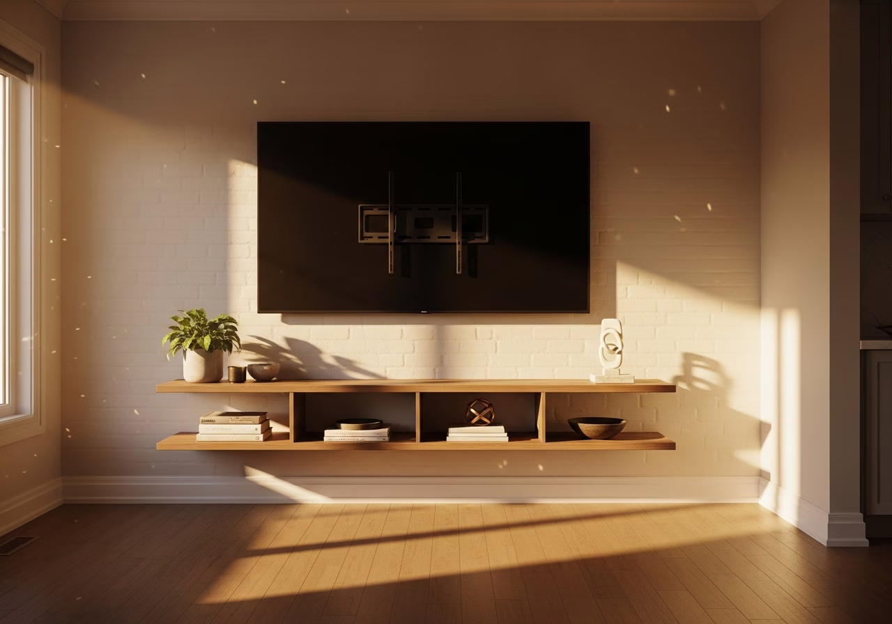 Completed TV Mounting & Shelf Installation in Toronto/GTA home