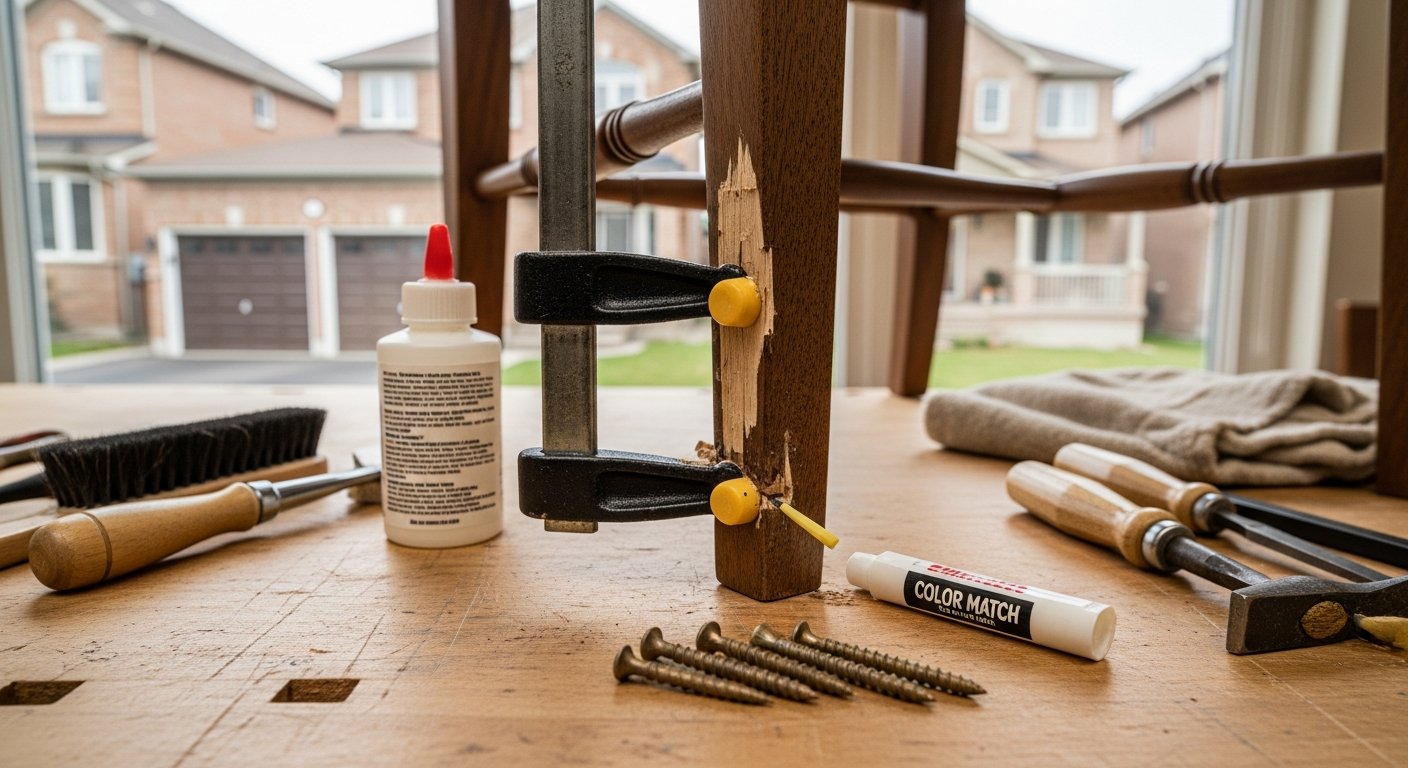 Professional furniture repair project completed by RenoHouse in Ajax — quality workmanship guaranteed